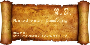 Marschauser Demény névjegykártya